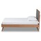 Baxton Studio Linn Mid-Century Dark Grey Fabric Upholstered and Walnut Brown Finished Wood Platform Bed-Twin 191-11534-11159-ZORO - alternate 4
